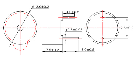 3V Active Magnetic Buzzer Structure Diagram