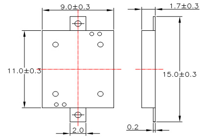 SMD Piezo Buzzer P119017-10C(5V)-4100-A-F Structure Diagram