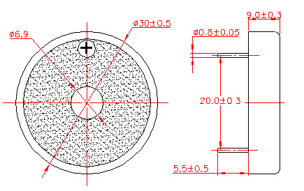 Dimension du buzzer passif 5 V