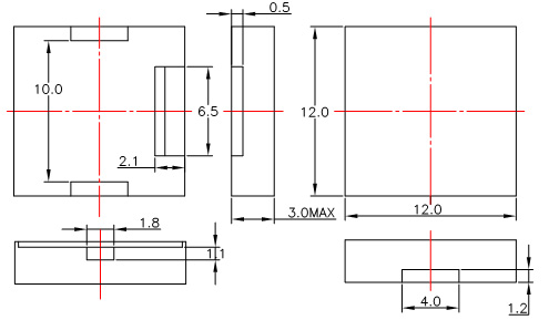 SMD Piezo Buzzer P1212030-16C(3V)-4000-F Structure Diagram