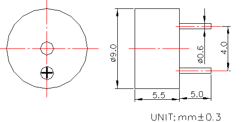 3V Passive Magnetic Buzzer ME9055-25R-2731-F Structure Diagram