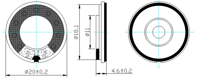 20mm mylar speaker Mylar Speaker SM20S022-F Structure Diagram