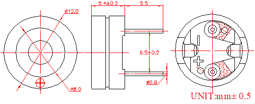 1.5V Passive Magnetic Buzzer Structure Diagram