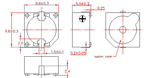 Active Magnetic Buzzer MCW969650-5V-2700-F Structure Diagram