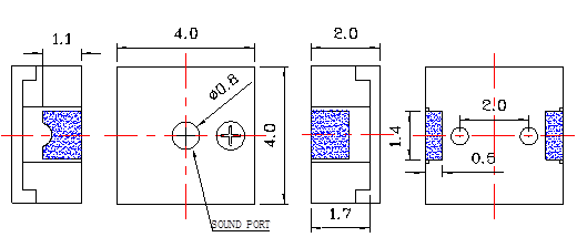 3v smd magnetic buzzer ME404020-17R-4000-F Structure Diagram